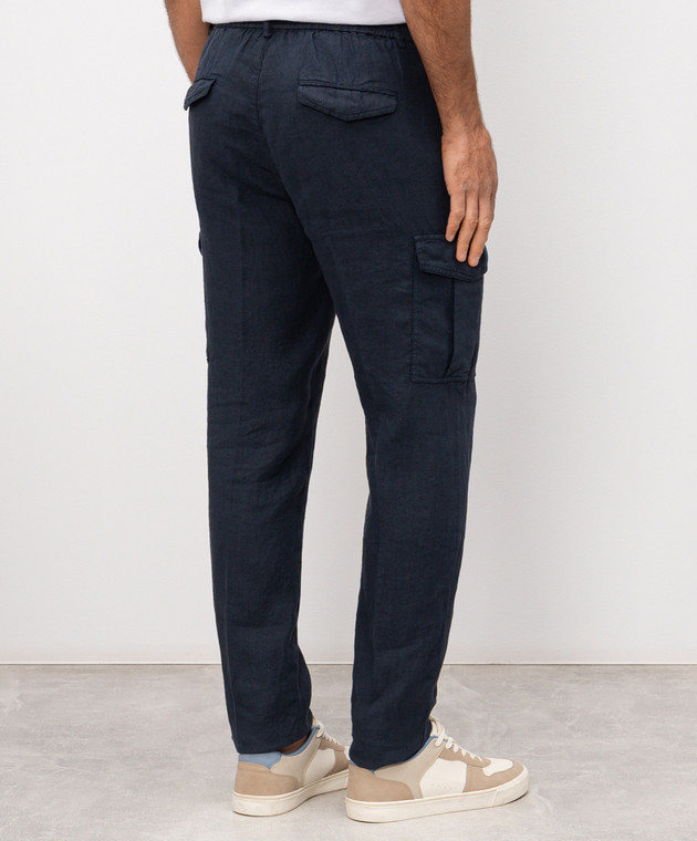 Peserico Синий карго из льна R54275T00D02494 изображение 3