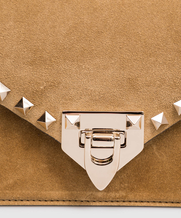 Valentino Коричневая замшевая сумка кросс-боди Rockstud 9W2B0T76KQQ изображение 7