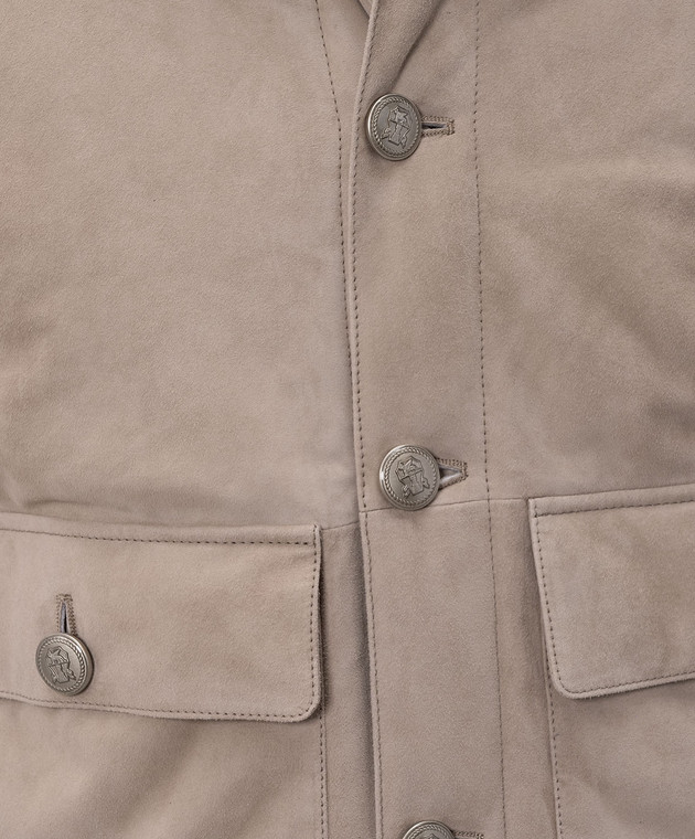 Brunello Cucinelli Бежевая комбинированная куртка MPCLF1955 изображение 5