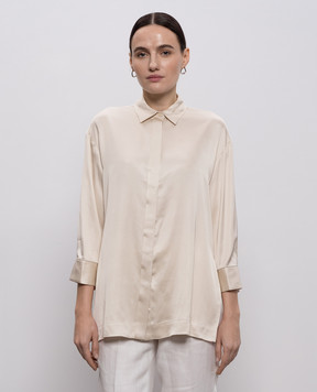 Peserico Бежевая блуза с цепочкой мониль A0640106638