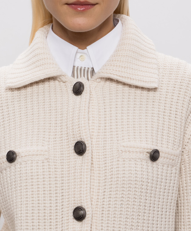 Brunello Cucinelli Кардиган цвета айвори из кашемира M52538506 изображение 5