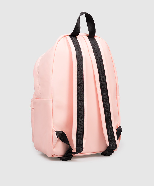 Off-White Детский розовый рюкзак с брендовым принтом OGNB001S26FAB001 изображение 3