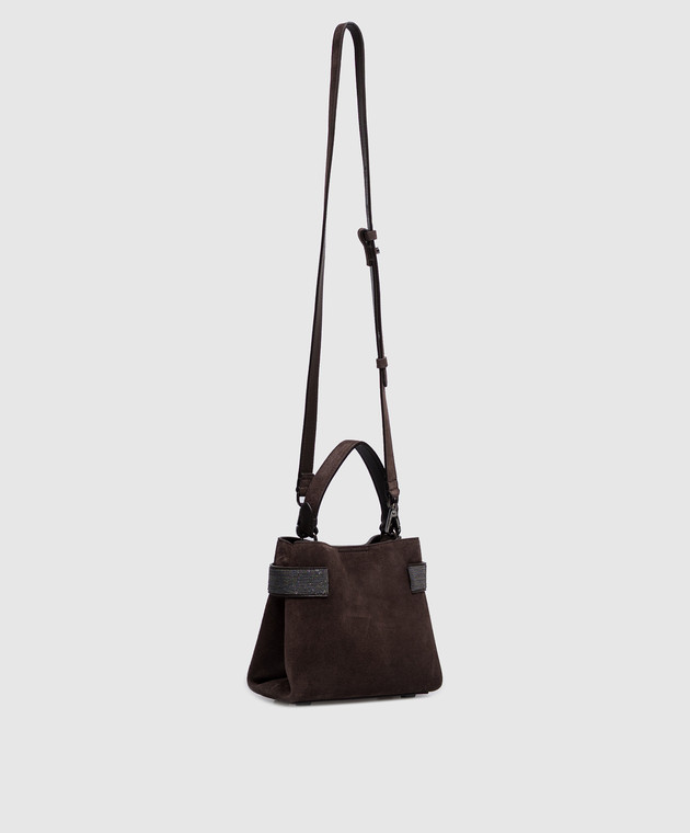 Brunello Cucinelli Замшевая коричневая сумка Essence MBDLD2499 изображение 3