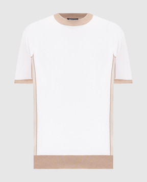 Bertolo Cashmere Біла футболка із шовком 902010001891