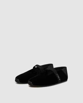 Fendi Черные бархатные балетки Academia 8F9214WR1