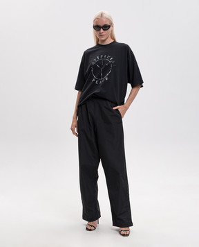 Vetements Чорна футболка з принтом MH27TR189Bw