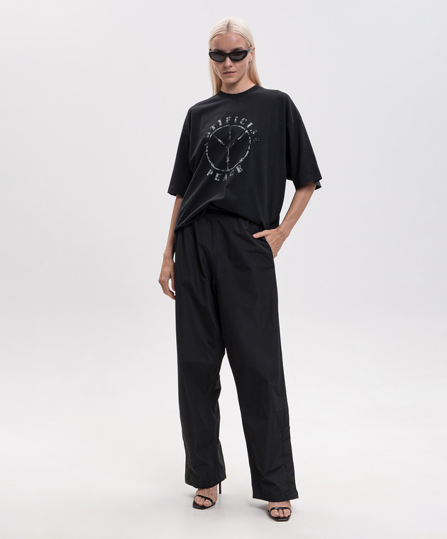 Vetements Чорна футболка з принтом MH27TR189Bw зображення 2