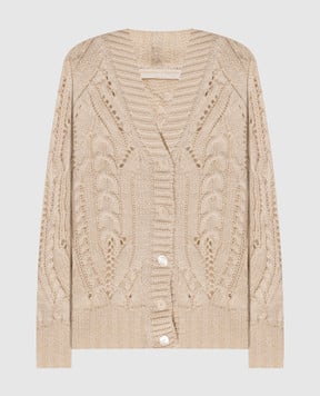 Ermanno Scervino Кардиган с шерстью альпаки цвета айвори D495N322NWJ
