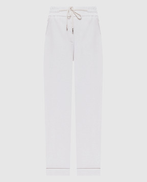 Peserico Білі меланжеві спортивні штани з відворотами P04858J0R102347