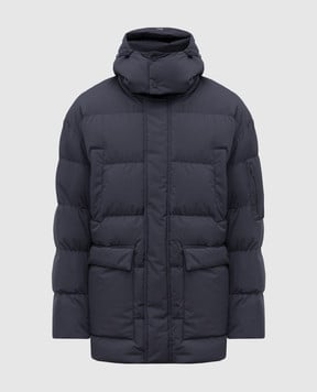 Herno Синій пуховик з принтом логотипа PI001292U12840