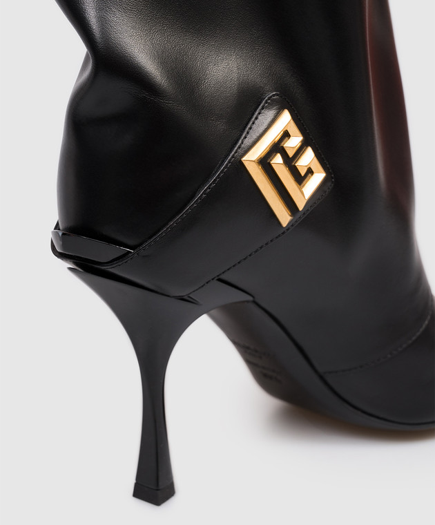 Balmain Черные кожаные сапоги Twist FN1TA144LVIT изображение 5