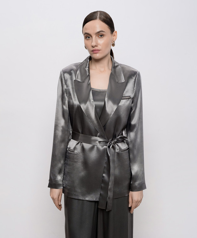 Peserico Зелений двобортний жакет з поясом E01220A01514 зображення 3