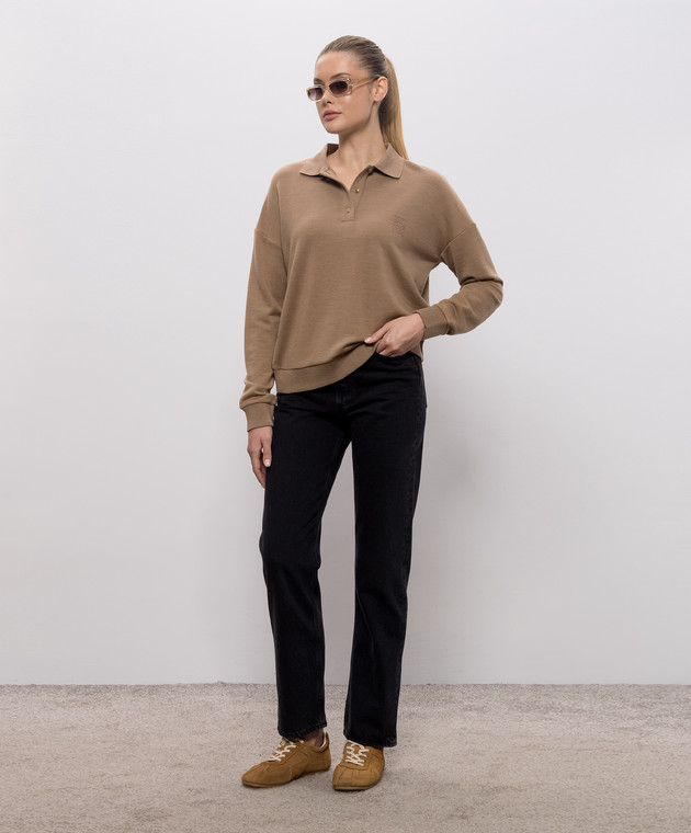 Max Mara Коричневый джемпер ALPACA из шерсти MXMALPACA изображение 2