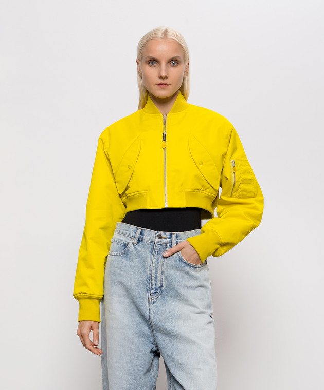 Balenciaga Жовтий укорочений бомбер A0029MTTO29 зображення 3