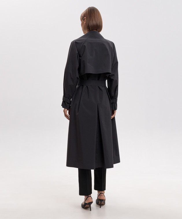 Max Mara Weekend Черный плащ FATTO на запах WKDFATTO изображение 4