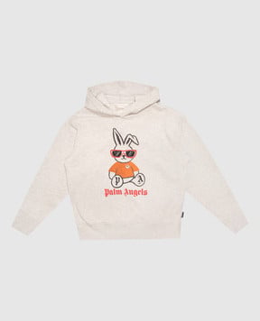Palm Angels Детское серое меланжево худи с принтом F6PAJBHS098