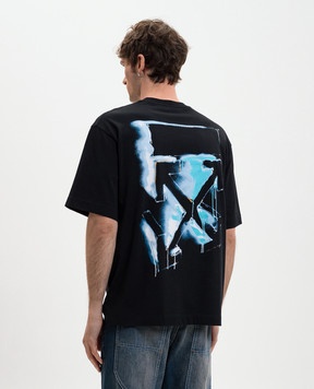 Off-White Чорна футболка з емблемою 3D Spray Arrow 44MAA120S26J00I