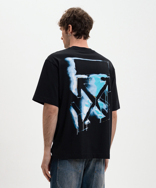 Off-White Чорна футболка з емблемою 3D Spray Arrow 44MAA120S26J00I зображення 3