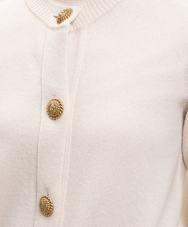 Balmain Кардиган цвета айвори из шерсти HF1KL917KI87 изображение 5