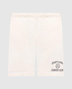 Sporty & Rich Шорты цвета айвори с принтом логотипа SH03976218WH37