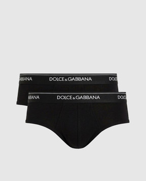 Dolce&Gabbana Набор черных трусов-брифов M9C03JONN95