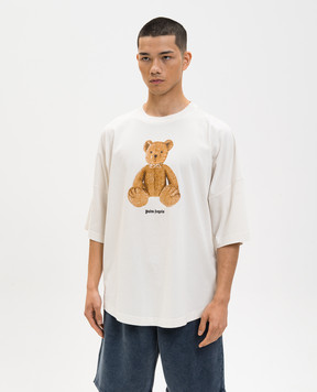 Palm Angels Футболка цвета айвори Bear PMAA10BS26JER004