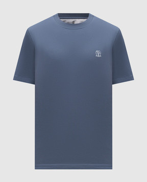 Brunello Cucinelli Синяя футболка с эмблемой M0B138440