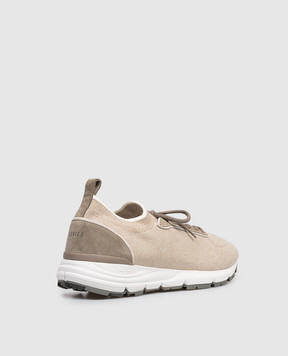 Peserico Бежевые комбинированные кроссовки с принтом логотипа R79074C0CC796