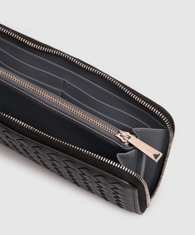 Bottega Veneta Черный кожаный кошелек Intrecciato Piccolo 861796V6PD1 изображение 3