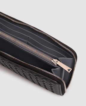 Bottega Veneta Черный кожаный кошелек Intrecciato Piccolo 861796V6PD1