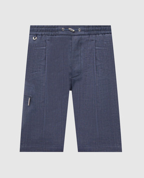 Stefano Ricci Сині шорти з льону і вовни M1T6100190LW001Q