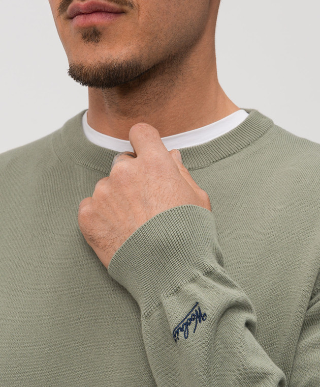 Woolrich Джемпер кольору хакі з вишивкою логотипа CFWOKN0331MRUF0787 зображення 5