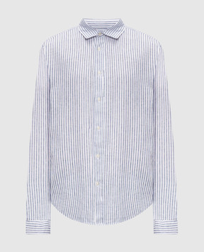 Woolrich Біла сорочка з льоном в смужку CFWOSI2015MRUT3977