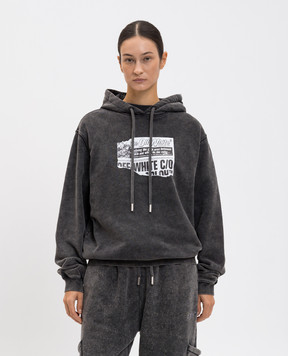Off-White Серые худи News Regular с принтом 2BB035F25FLE005