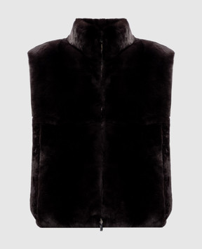 Peserico Коричневий комбінований жилет S89298F03B9T470