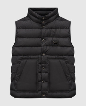 Dolce&Gabbana Черный стеганый жилет с патчем логотипа G9AOJTGG781