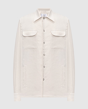 Pini Parma Сіра сорочка з льоном OVERSHICE