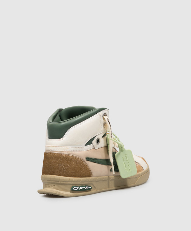 Off-White Бежевые комбинированные хайтопы End Of Play OF05796021 изображение 3