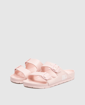 Dolce&Gabbana Дитячі рожеві шльопанці з монограмою DD0324A51033738