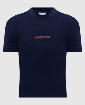 Vetements Синяя укороченная футболка с принтом WE76TR547N