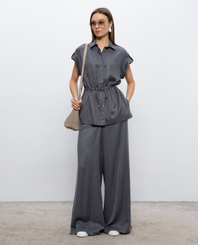 Peserico Серая блуза с цепочкой мониль S0602001955