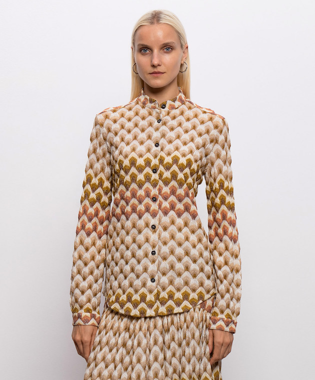 Missoni Бежевая блуза с люрексом DS26WJ03BR015L изображение 3
