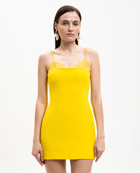 David Koma Жовта сукня міні з мереживом RE26DK85D