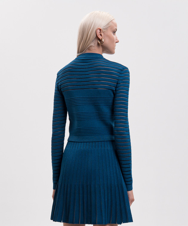 Balmain Синій укорочений кардиган HF1KL878KK10 зображення 4