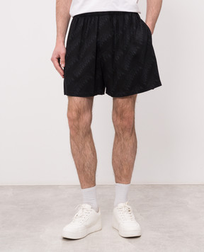 Balenciaga Черные шорты в принт логотипа 871411TUL02