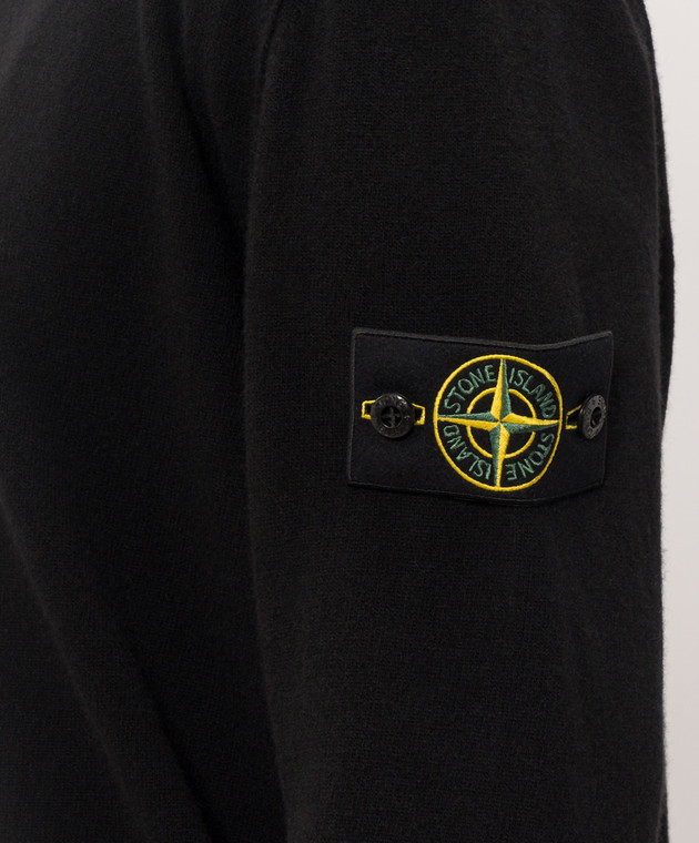 Stone Island Черный кардиган из шерсти L2S155100023S00B4 изображение 5