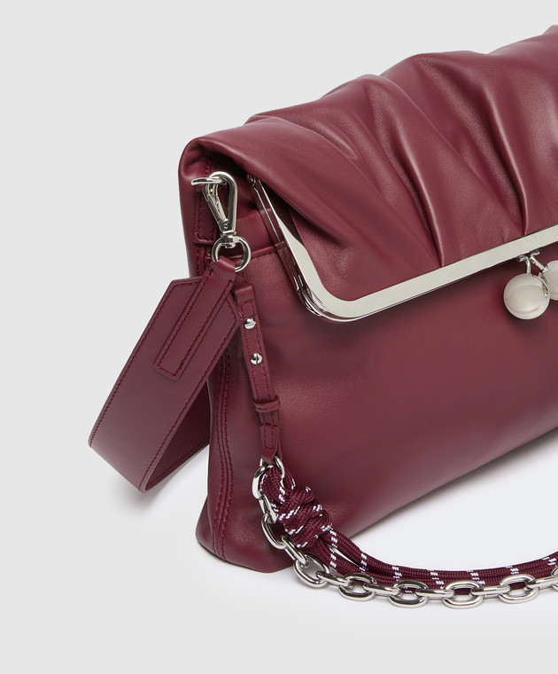 Max Mara Weekend Бордова шкіряна сумка ASLALOM WKASLALOM зображення 4