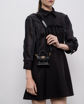Casablanca Чорна шкіряна лакована сумка-міні Jeanne AAW25BAG11905