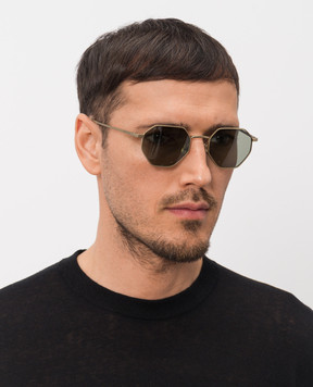 Bottega Veneta Золотые солнцезащитные очки Intrecciato 861361VIGA0