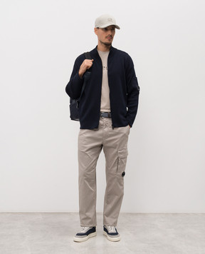 C.P. Company Бежева футболка з емблемою MTS085A005100W